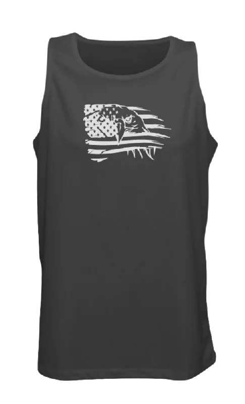 summer short sleeve t-shirt for women -Men's Reflective Tank Top - Eagle Flag