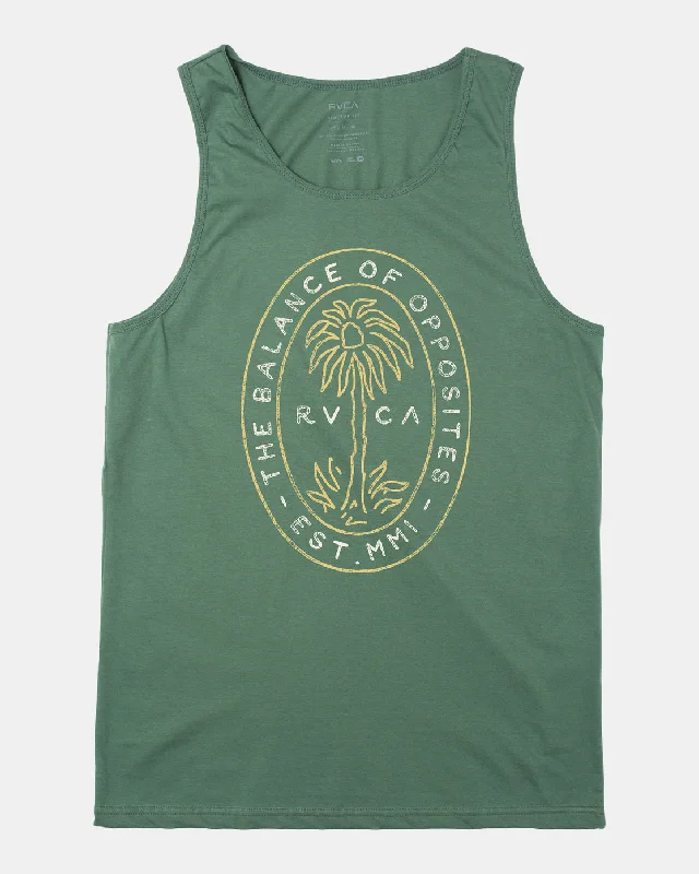 short sleeve t-shirt with bold graphics -Palm Seal Tank Top - Spinach