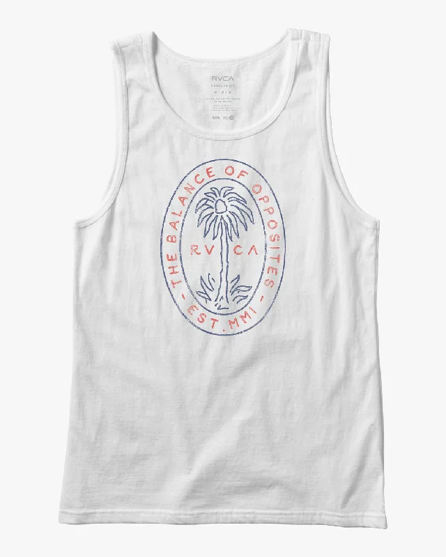 high-quality cotton short sleeve t-shirt -Palm Seal Tank Top - White