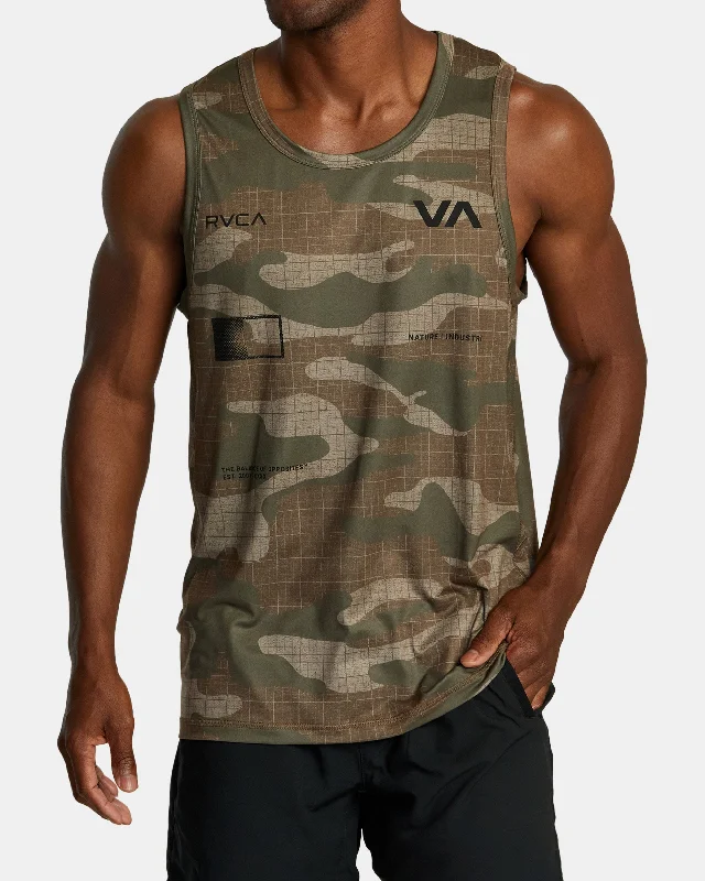 comfortable short sleeve blouse for women -Radiate Sport Vent Tank Top - Desert Camo