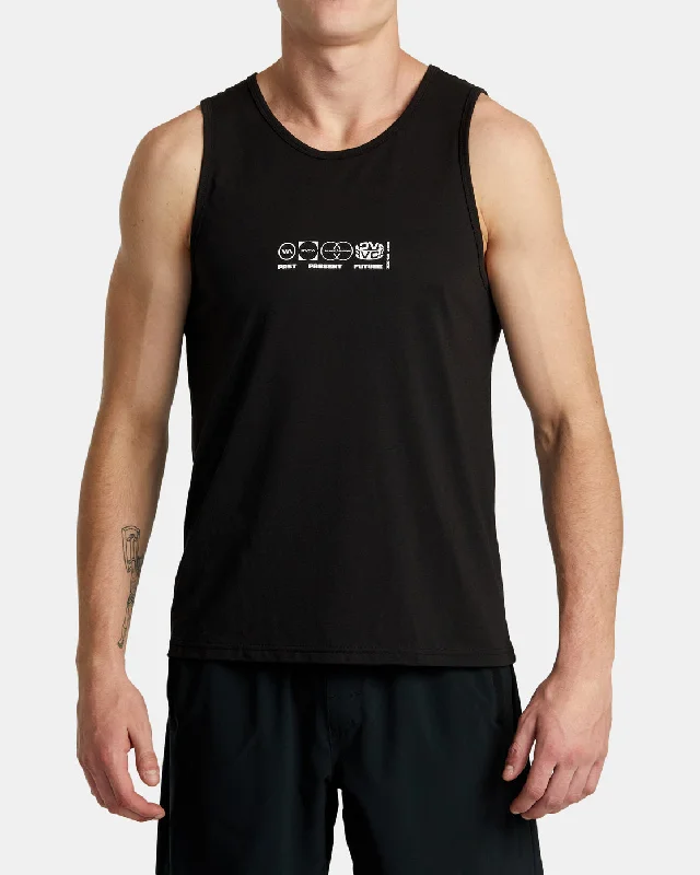 relaxed short sleeve shirt for work -Segments Tank Tee - Black