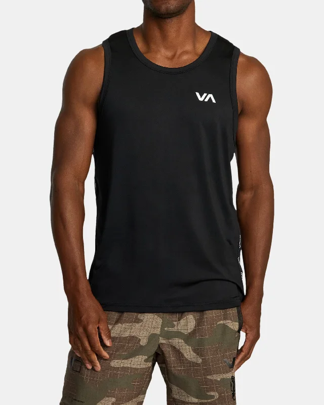 short sleeve t-shirt with modern graphics -Sport Vent Banded Tank Top - Black