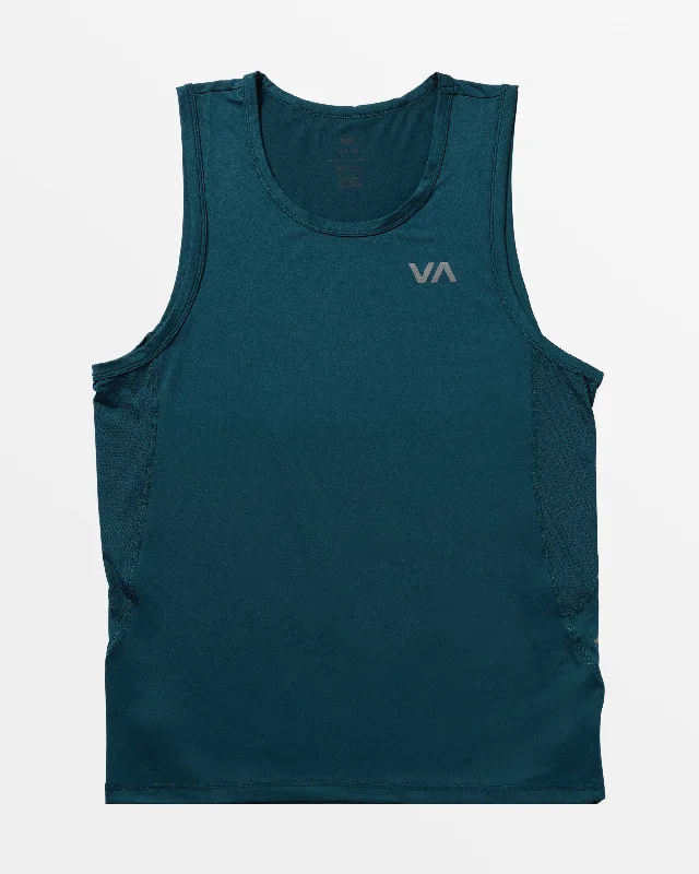 short sleeve graphic t-shirt for casual style -Sport Vent Tank Top - Emerald Green