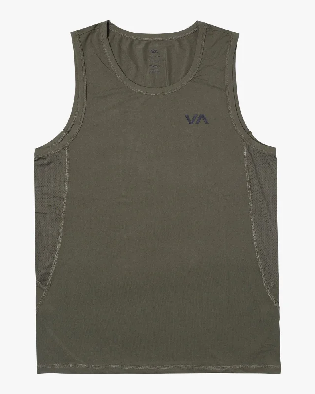 slim fit short sleeve t-shirt for outdoor sports -Sport Vent Tank Top - Olive