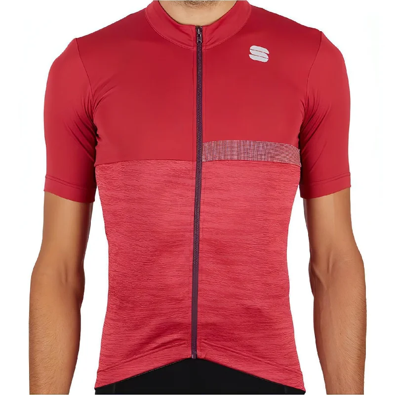 casual graphic short sleeve shirt for men -Sportful Giara Short Sleeve Mens Cycling Jersey - Red