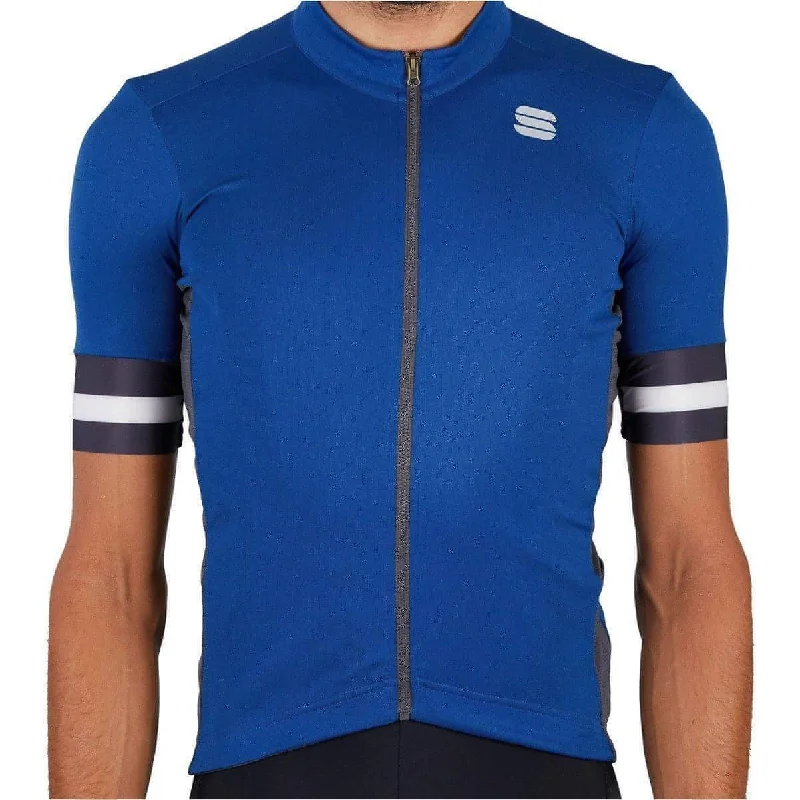 comfortable fit short sleeve shirt -Sportful Kite Short Sleeve Mens Cycling Jersey - Blue