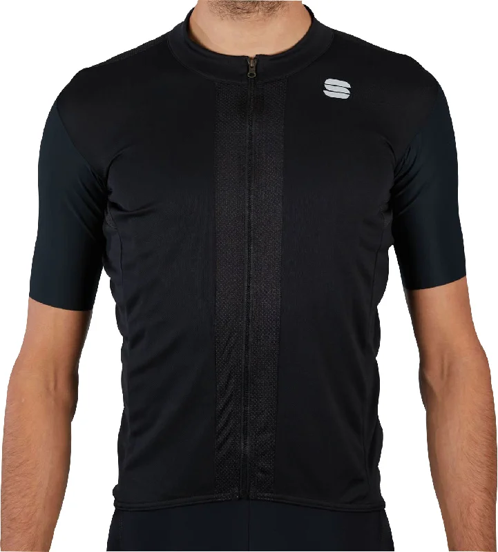 trendy short sleeve top for casual occasions -Sportful Strike Short Sleeve Mens Cycling Jersey - Black