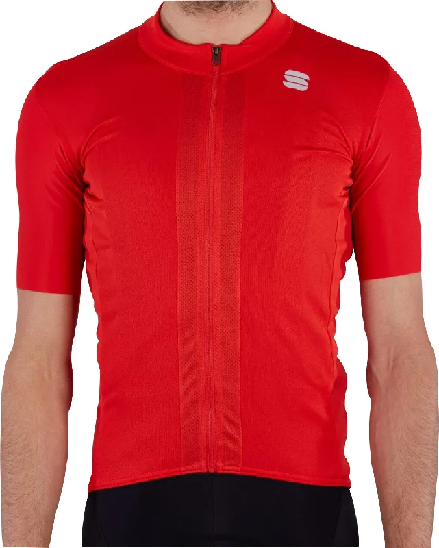 short sleeve t-shirt for winter layering -Sportful Strike Short Sleeve Mens Cycling Jersey - Red