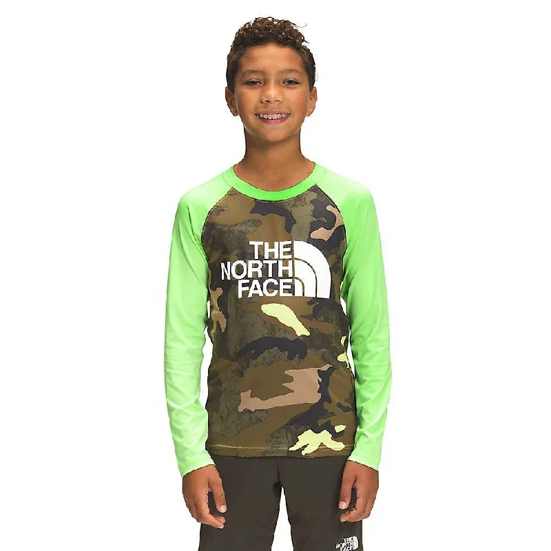 checkered work shirt -The North Face Boys' Printed Amphibious LS Sun Tee