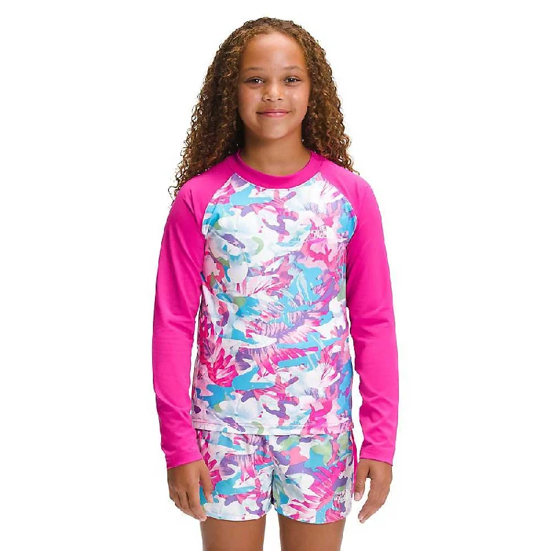 shirt for summer vacation -The North Face Girls' Printed Amphibious LS Sun Tee