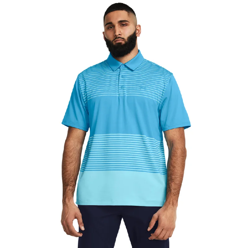 short sleeve t-shirt with modern graphics -'Under Armour' Men's Playoff 3.0 Polo - Capri / Sky Blue