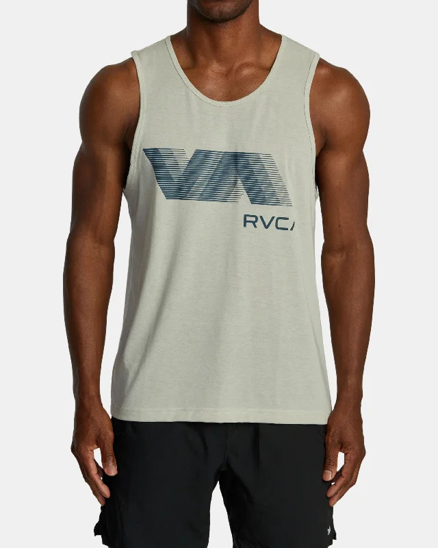 stylish short sleeve t-shirt for hot days -VA RVCA Blur Tank Top - Chalk