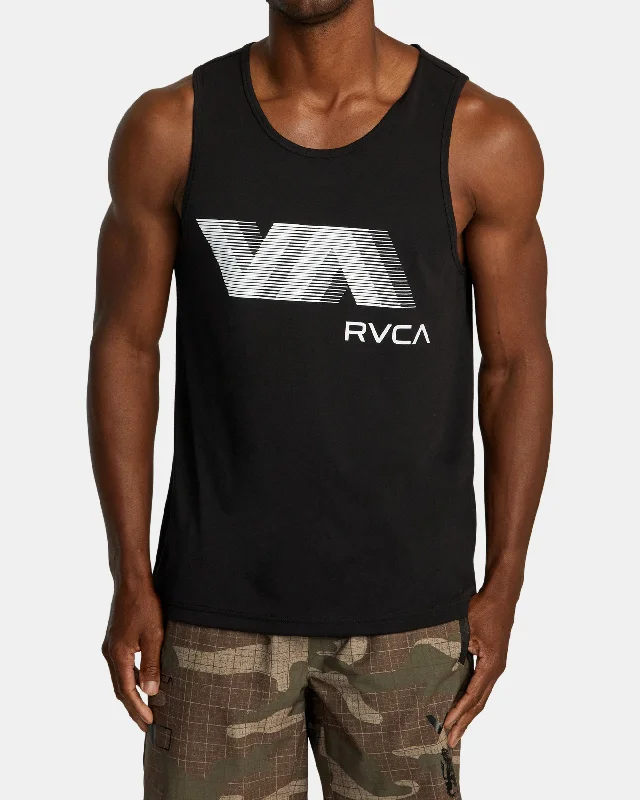 comfy short sleeve t-shirt for sports -VA RVCA Blur Tank Top - Black