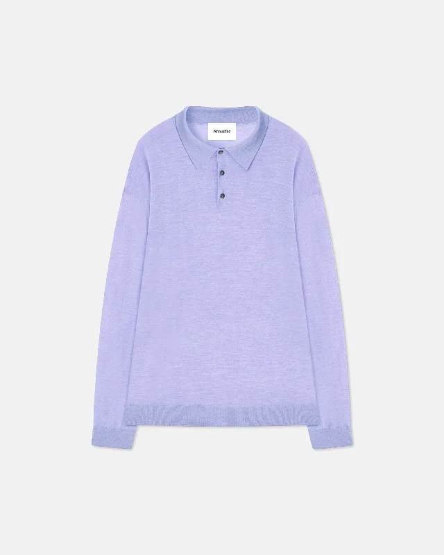 short sleeve tie-dye t-shirt -Ziast - Sale Merino Wool Polo - Lilac Pf23