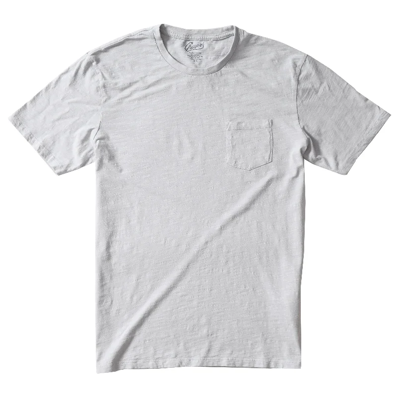 short sleeve top for hot summer days -South Bay Lightweight Slub Pocket Tee - Glacier Gray (Final Sale)