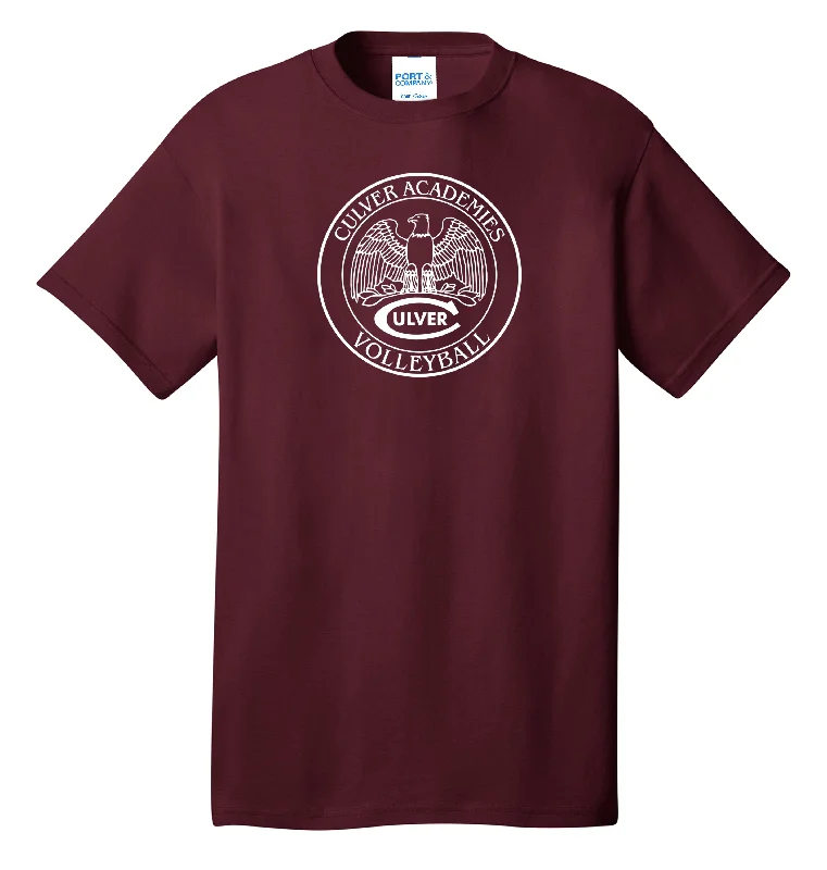 casual short sleeve t-shirt for hanging out -Culver Athletics Tees - Volleyball - Maroon