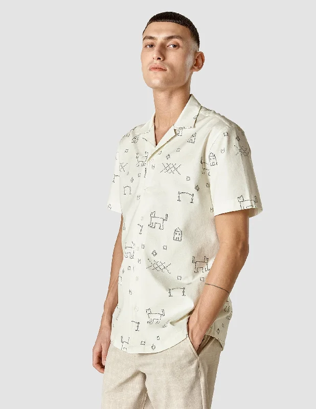 long sleeve shirt with pockets -Bowling Short Sleeve Shirt Mojave