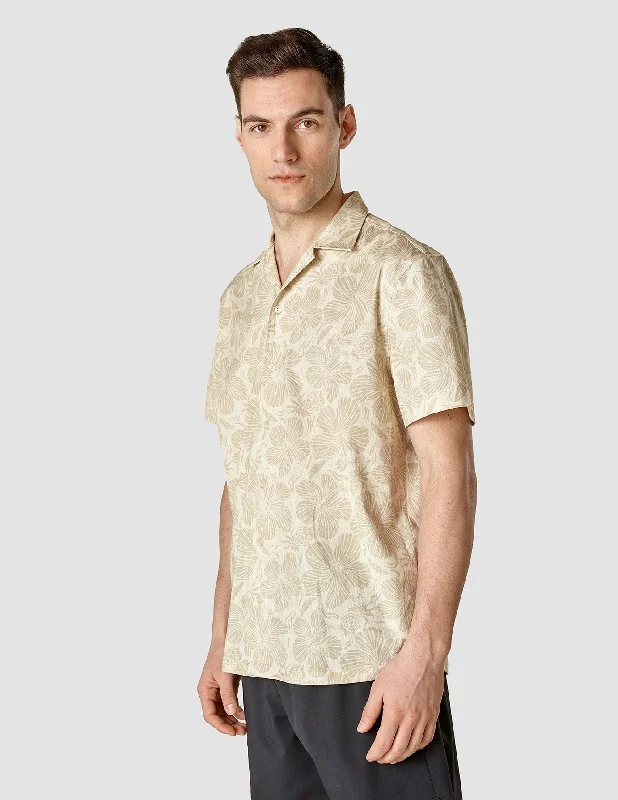 easy care shirt for work -Bowling Short Sleeve Shirt Palm Springs