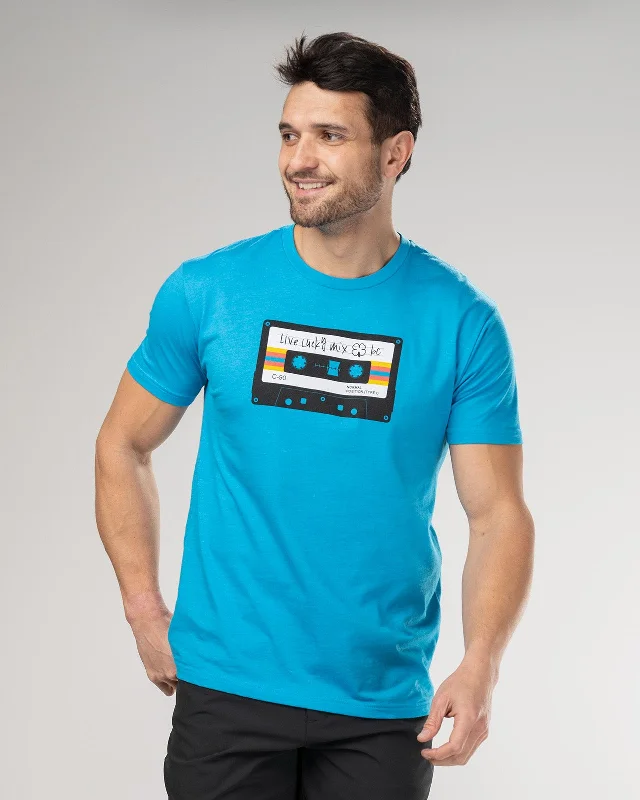 sporty short sleeve t-shirt with designs -Cassette