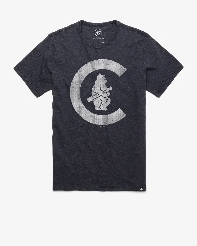 fitted short sleeve t-shirt for athletic wear -CHICAGO CUBS COOPERSTOWN GRIT VINTAGE '47 SCRUM TEE