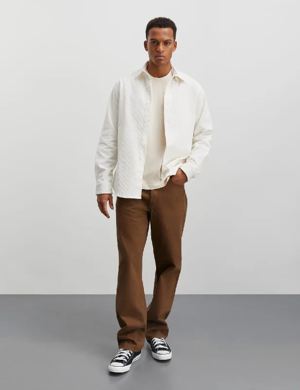 casual shirt for date night -Classic Cord Malte Shirt, Vanilla Ice