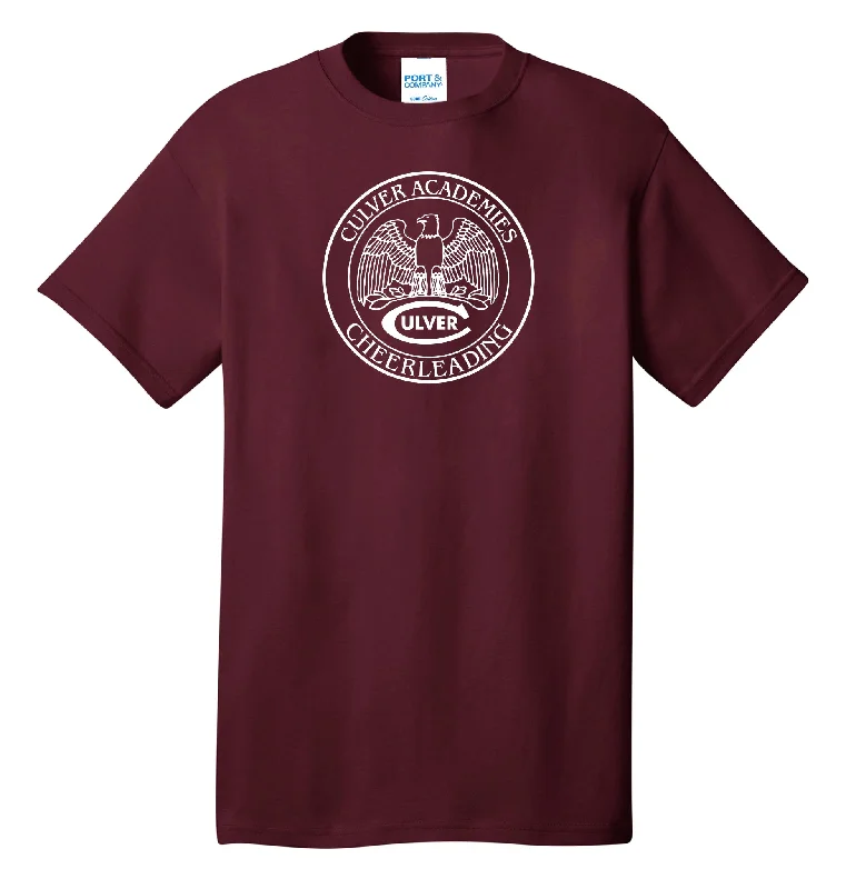 high-quality short sleeve cotton shirt -Culver Athletics Tees - Cheerleading - Maroon