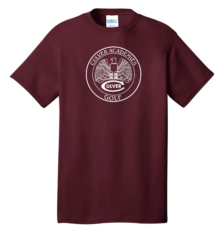 loose fit short sleeve workout shirt -Culver Athletics Tees - Golf - Maroon