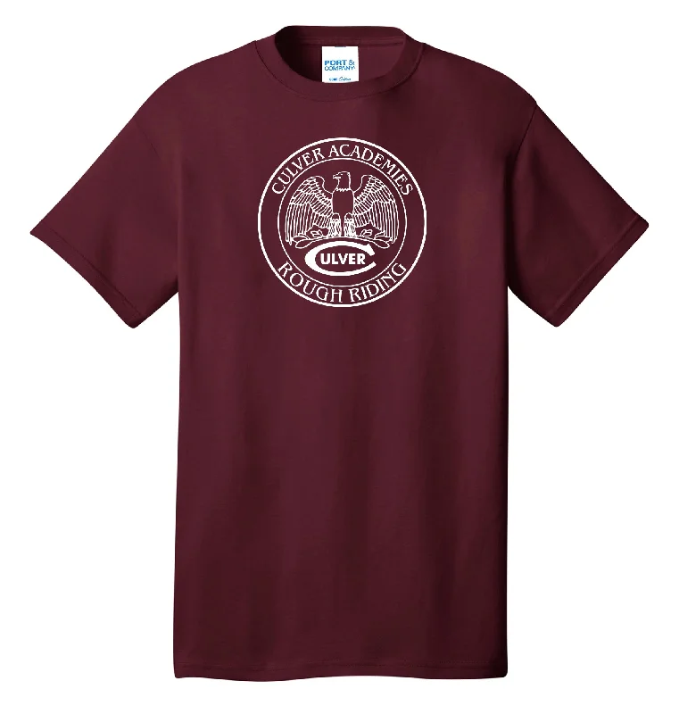 summer-ready graphic short sleeve t-shirt -Culver Athletics Tees - Rough Riding - Maroon