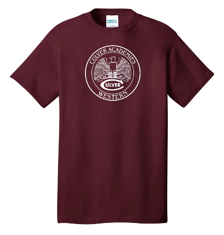 short sleeve t-shirt for light exercise -Culver Athletics Tees - Western - Maroon