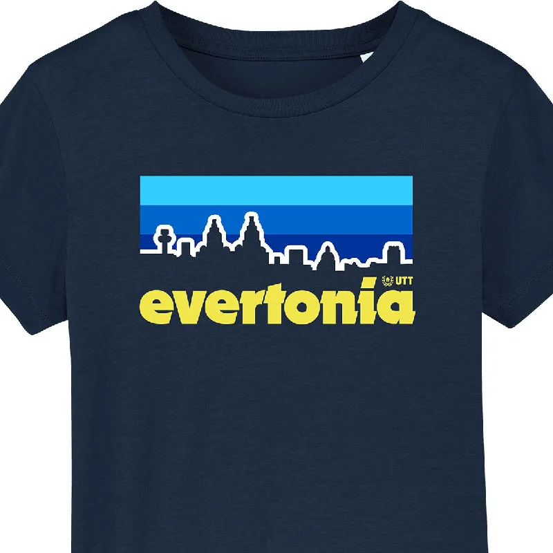 trendy short sleeve shirt for relaxed vibes -Evertonia Skyline Kids Tee