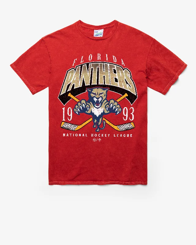 stylish short sleeve t-shirt with slogans -FLORIDA PANTHERS LOCKER VINTAGE '47 TUBULAR TEE