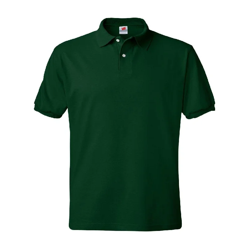 colorful short sleeve shirt for vacation -Hanes Ecosmart Jersey Polo