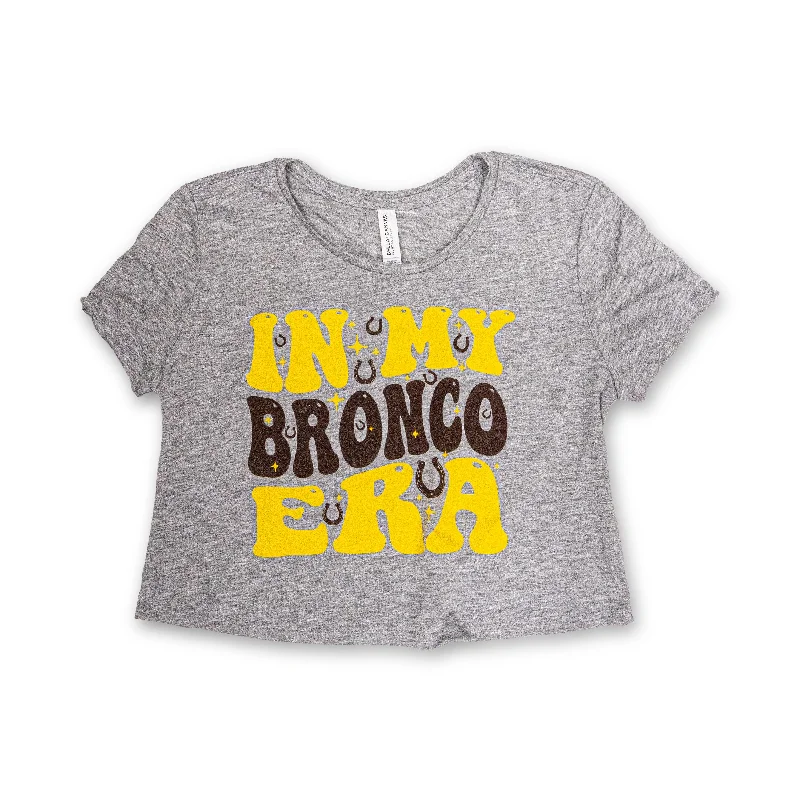 men’s graphic short sleeve t-shirt -In My Bronco Era Crop Tee