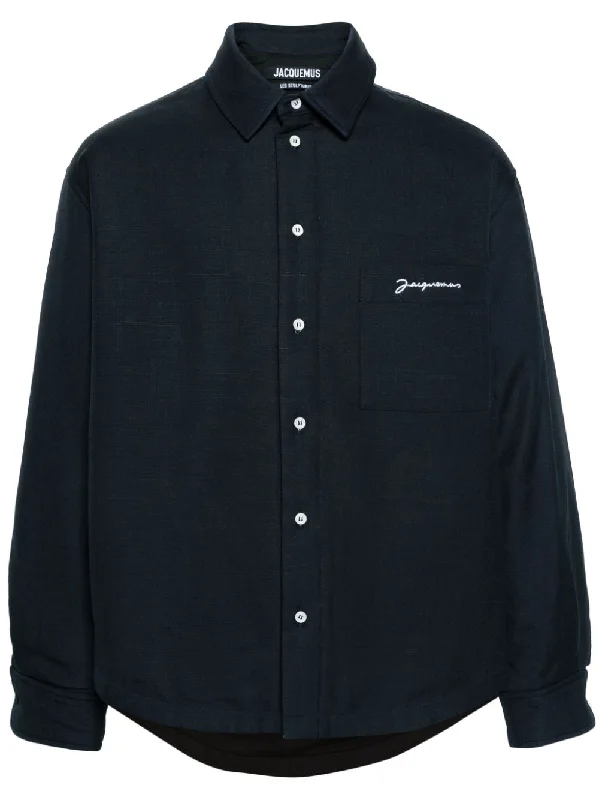 button down shirt for casual meetings -Jacquemus Men's Shirts blue