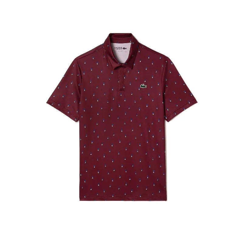 stylish fitted short sleeve t-shirt for women -Men’s Golf Printed Recycled Polyester Polo  Bordeaux / Blue