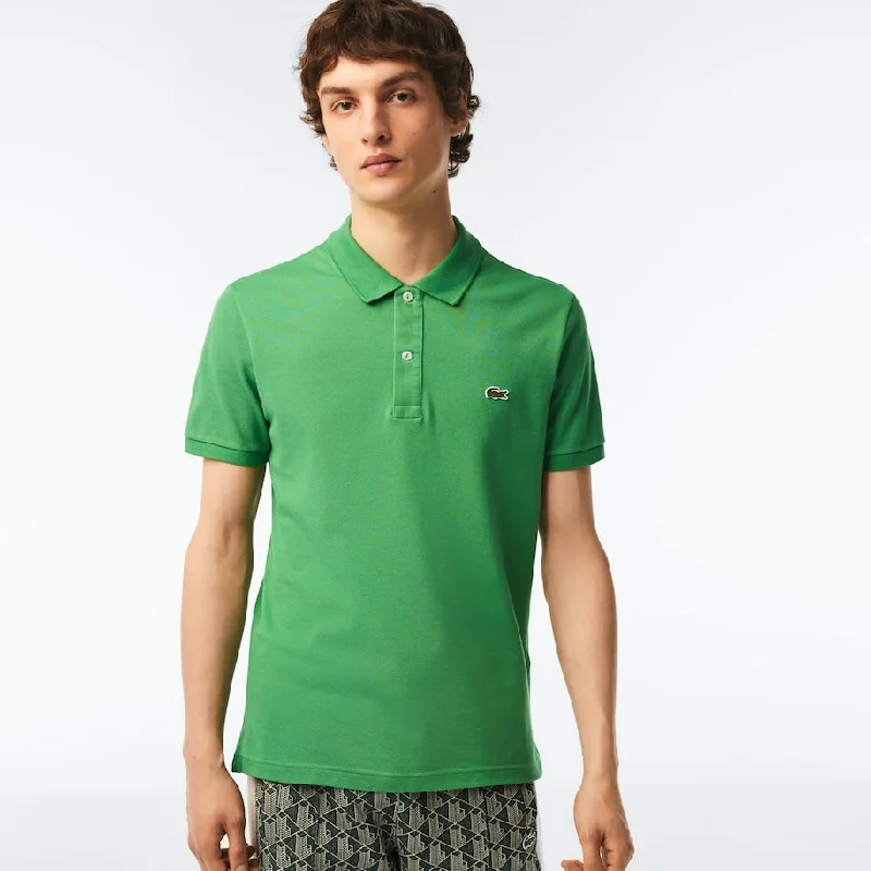 short sleeve top for summer evenings -Men's Slim Fit Petit Piqué Polo Tarragon