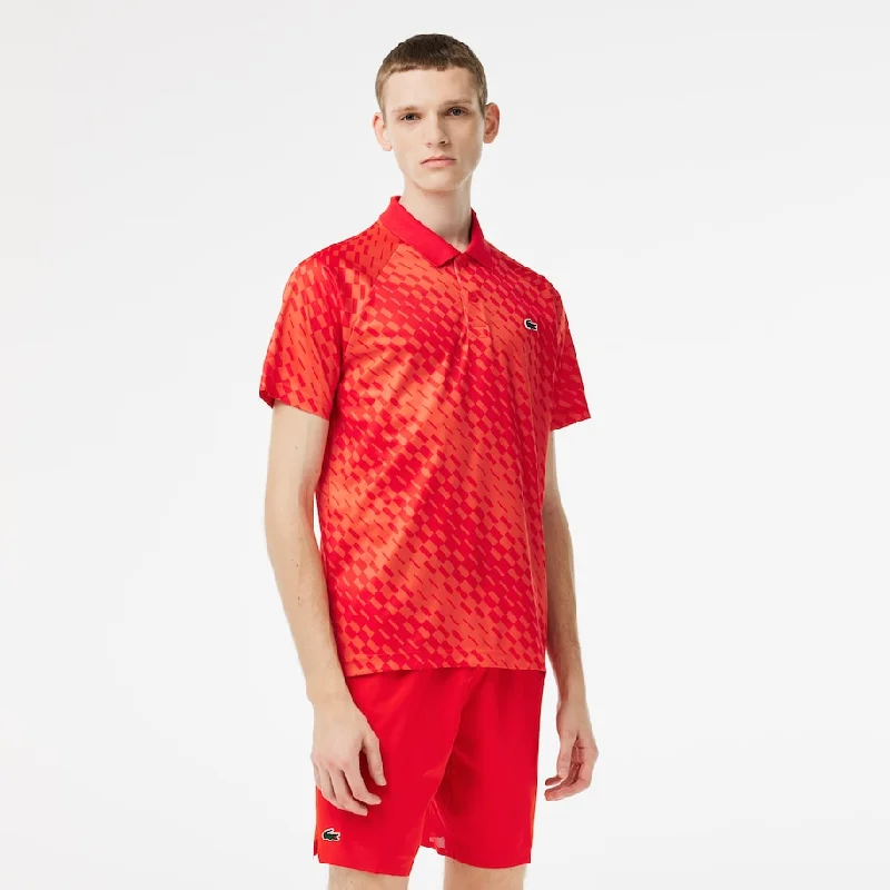 loose-fit short sleeve t-shirt for leisure -Lacoste Tennis x Novak Djokovic Fan Version Polo Red / Orange