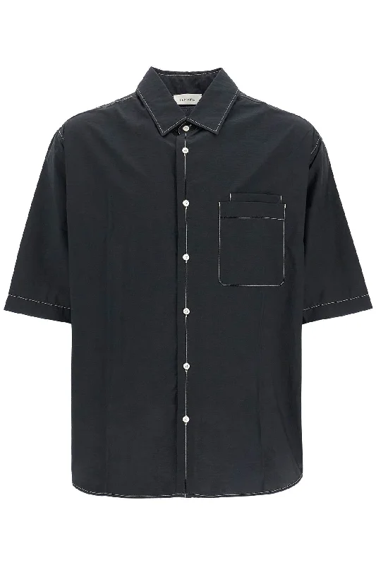 tropical shirt for vacation -Lemaire Men's "Oversized Short-Slee