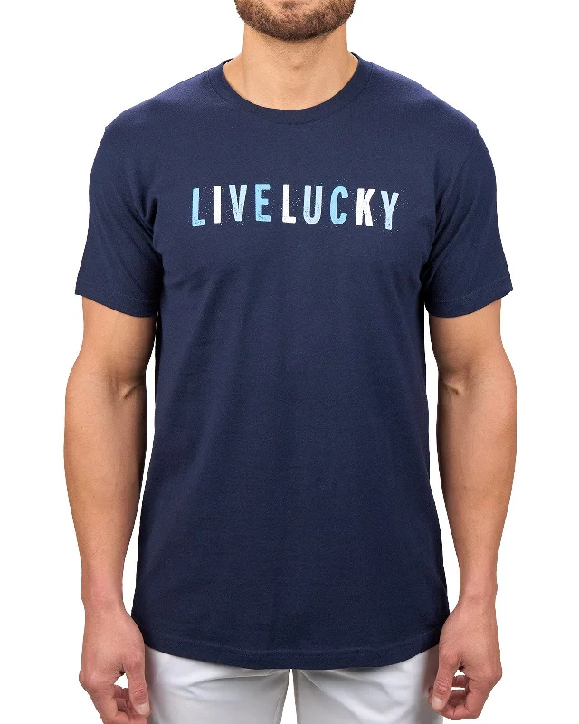 basic short sleeve t-shirt for men -Lucky Vibes Tee