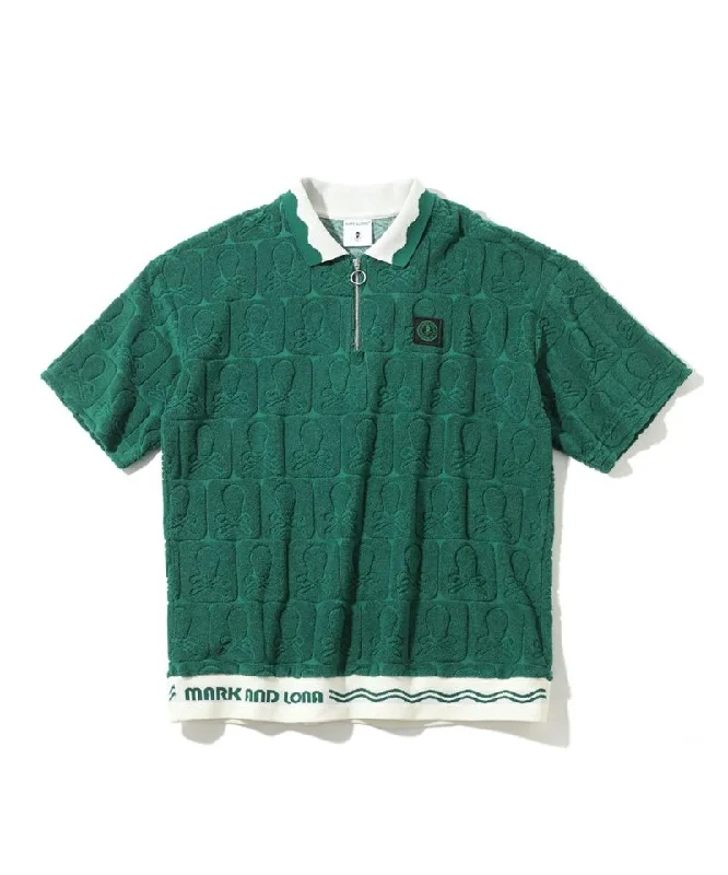 stylish short sleeve t-shirt with floral design -Men's Fader Pile Polo Green