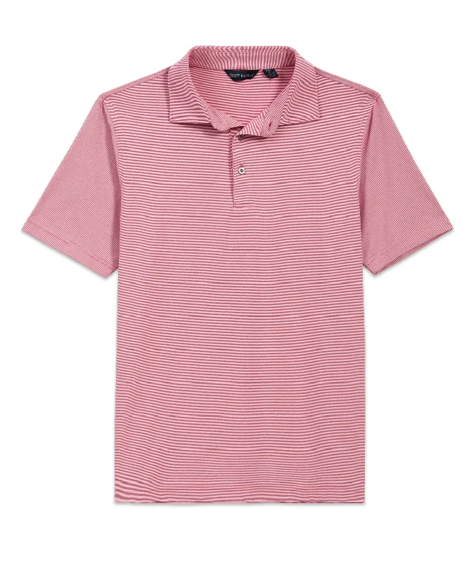 loose fit short sleeve t-shirt for everyday use -Micro Stripe Performance Polo, Nantucket Red