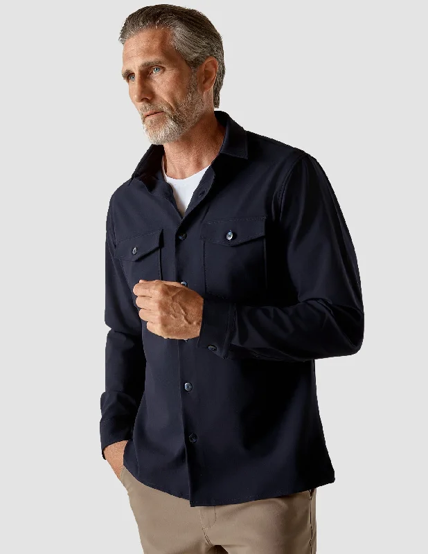 long sleeve shirt for men -Overshirt Midnight Blue