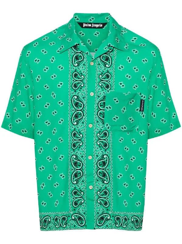 short sleeve button up shirt -Palm Angels Men's Shirts