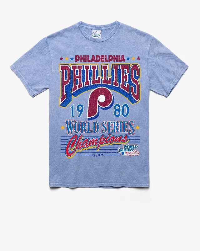 printed short sleeve shirt for casual outings -PHILADELPHIA PHILLIES COOPERSTOWN WORLD SERIES LOCKER '47 VINTAGE TUBULAR TEE