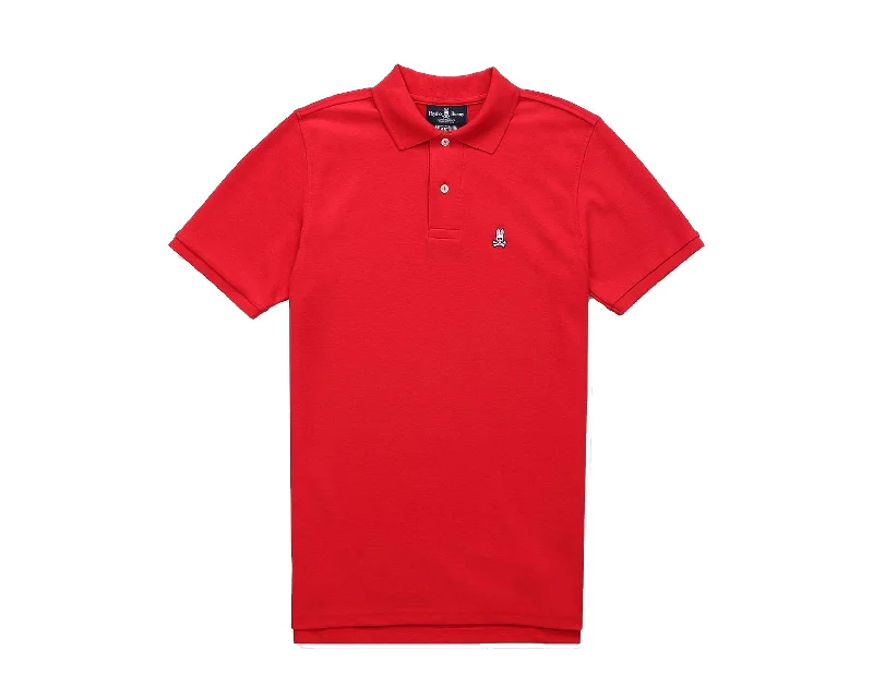 short sleeve shirt with animal designs -Psycho Bunny Classic Polo Brilliant Red Men's Shirt B6K001CRPC-BRI