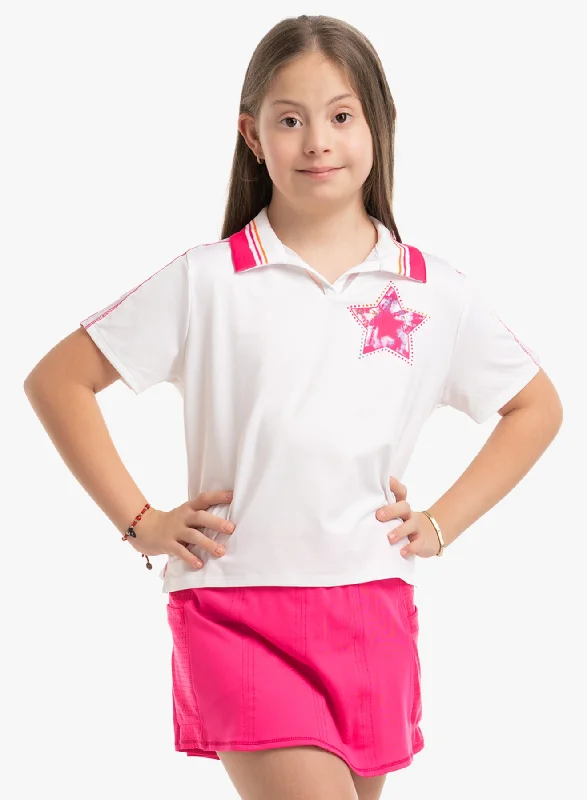 summer short sleeve shirt for daily wear -Radiant Star Polo Short Sleeve