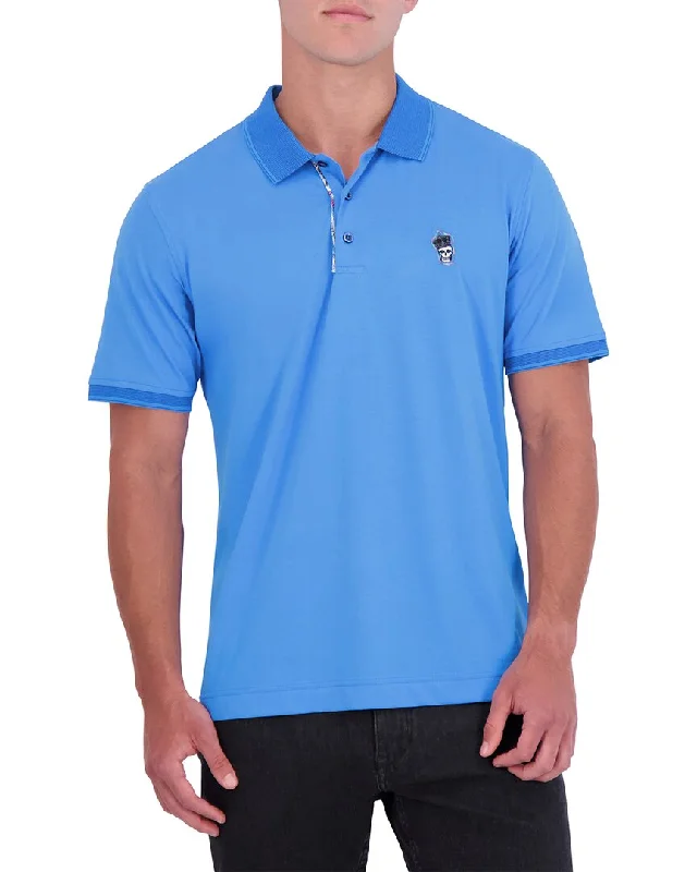 stylish short sleeve t-shirt for hot days -Robert Graham Lucifer Knit Polo Shirt