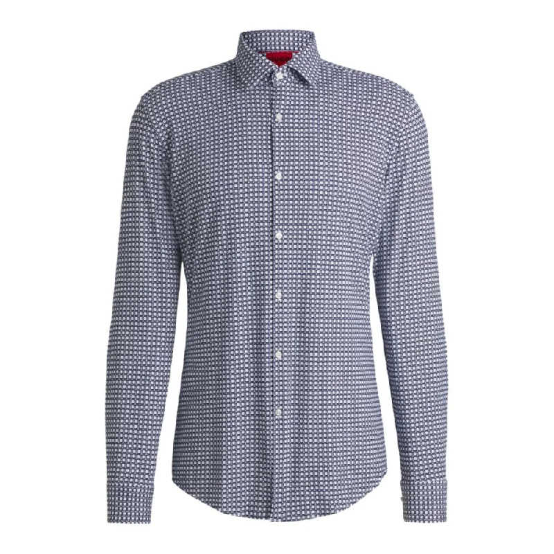 cotton summer shirt -Slim-fit shirt in printed performance-stretch jersey