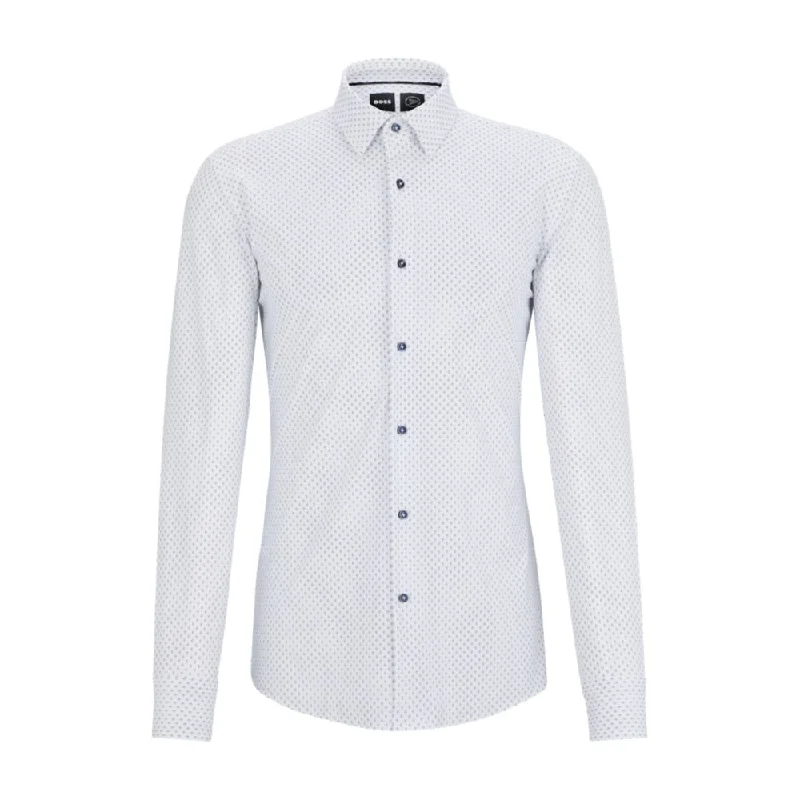 fashion-forward blouse for women -Slim-fit shirt in printed performance-stretch material