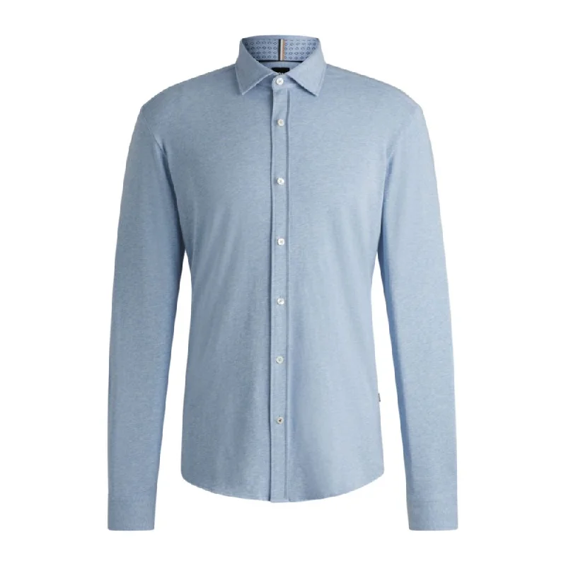 fitted shirt for men -Slim-fit shirt in stretch-cotton jersey